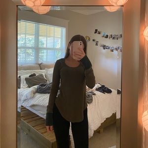 Free People hunter green top